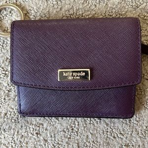 Like new, used once . Beautiful Burgandy card, coin, key holder, wallet.